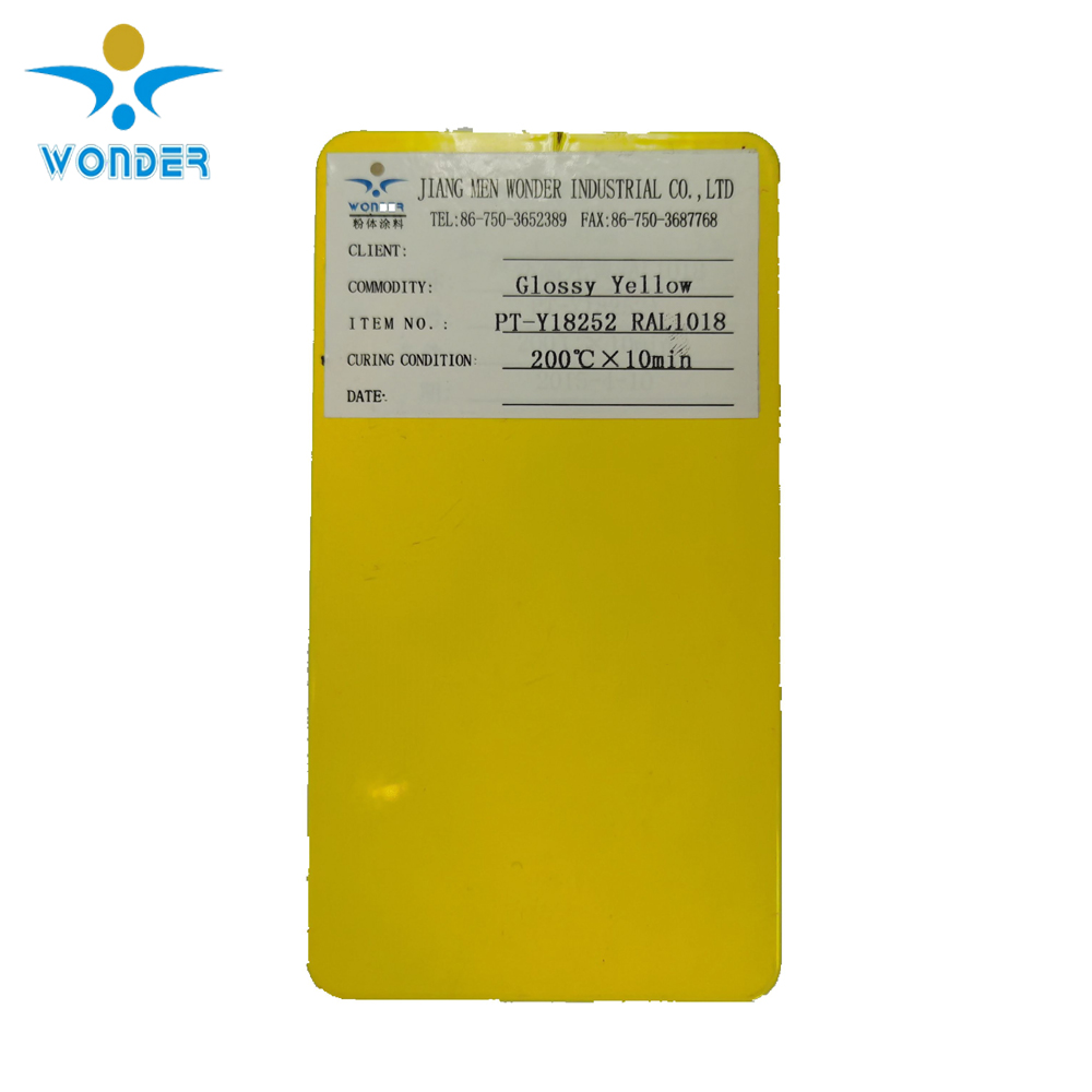 Epoxy Electrostatic Glossy Yellow Ral 1018 Powder Coating for Iron