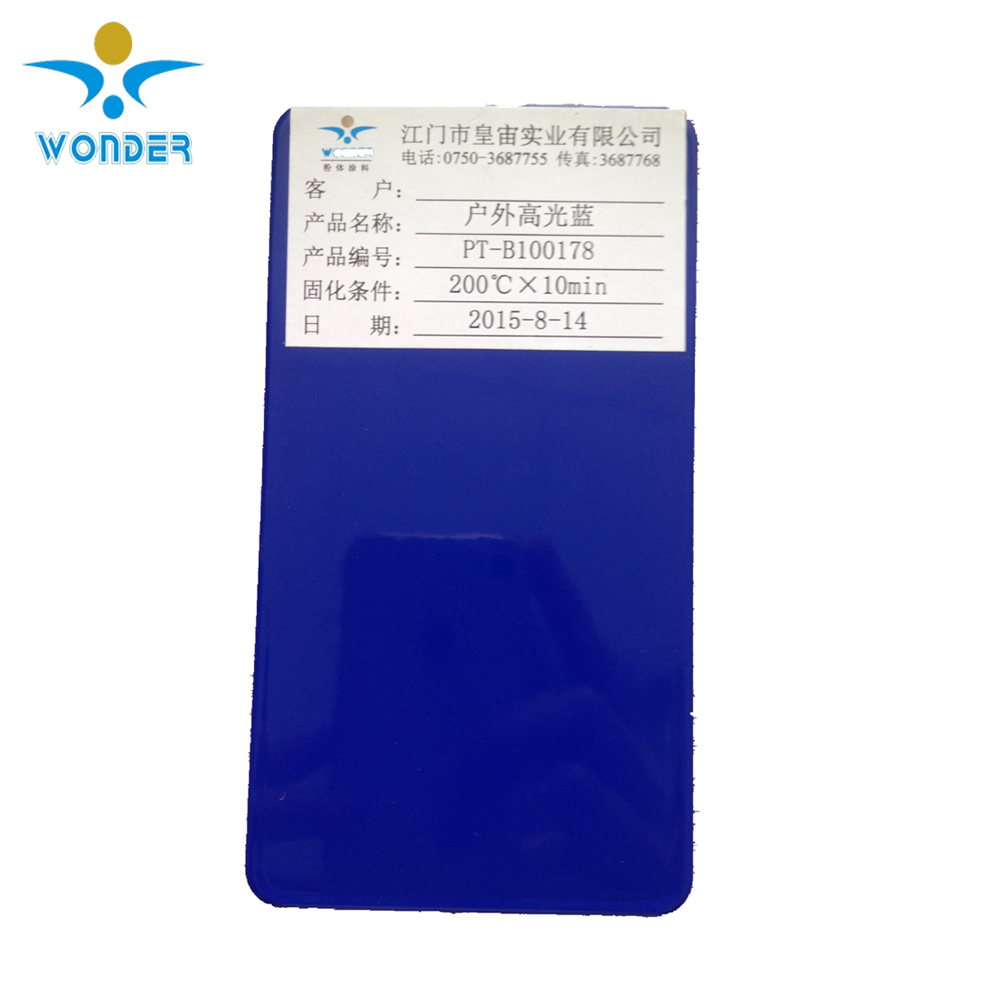 Pure Polyester Type Electrostatic Glossy Blue Color Powder Coating